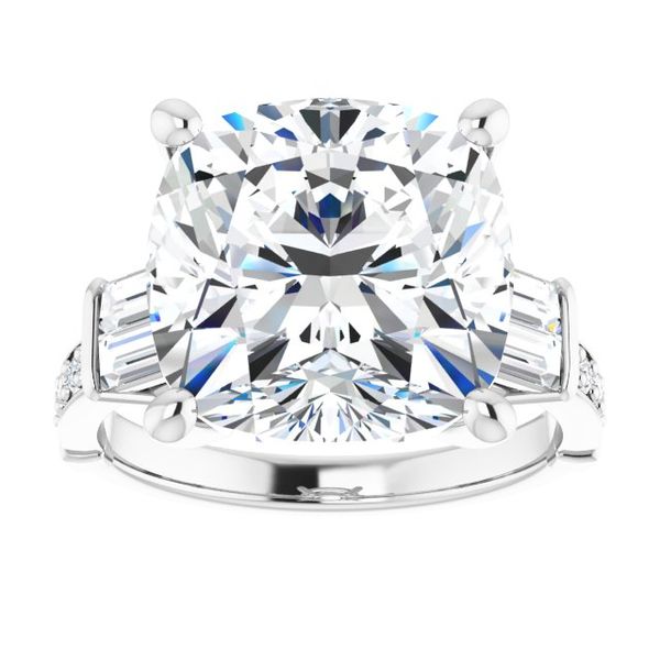 Baguette Accented Engagement Ring Image 3 MurDuff's, Inc. Florence, MA