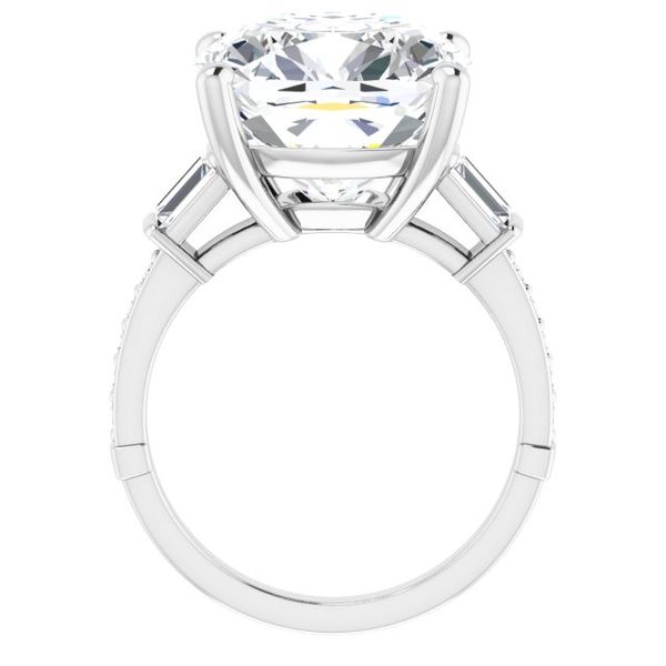 Baguette Accented Engagement Ring Image 2 Trinity Jewelers  Pittsburgh, PA