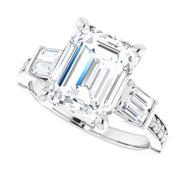 Baguette Accented Engagement Ring Image 5 Paul Bensel Jewelers Yuma, AZ