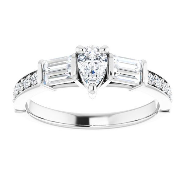 Baguette Accented Engagement Ring Image 3 Trinity Jewelers  Pittsburgh, PA