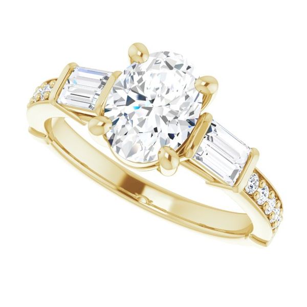 Baguette Accented Engagement Ring Image 5 Paul Bensel Jewelers Yuma, AZ