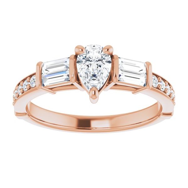 Baguette Accented Engagement Ring Image 3 Paul Bensel Jewelers Yuma, AZ