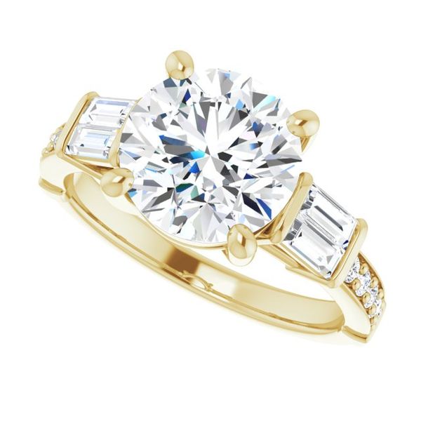 Baguette Accented Engagement Ring Image 5 Trinity Jewelers  Pittsburgh, PA