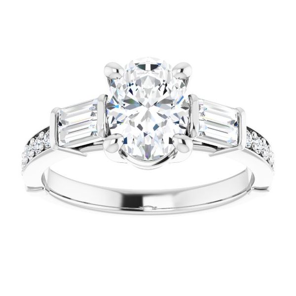 Baguette Accented Engagement Ring Image 3 Swede's Jewelers East Windsor, CT