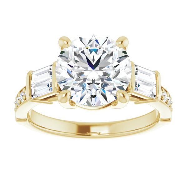 Baguette Accented Engagement Ring Image 3 Mark Jewellers La Crosse, WI
