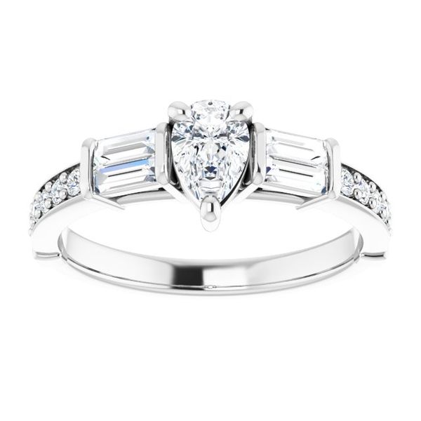 Baguette Accented Engagement Ring Image 3 Ballard & Ballard Fountain Valley, CA