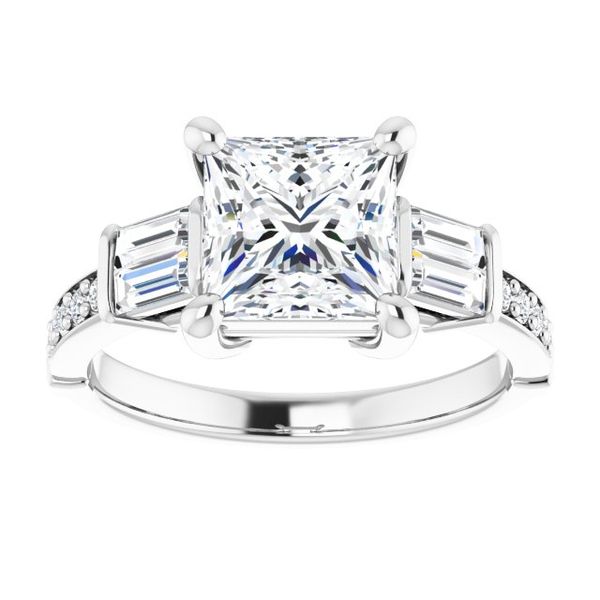 Baguette Accented Engagement Ring Image 3 George & Company Diamond Jewelers Dickson City, PA