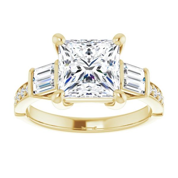 Baguette Accented Engagement Ring Image 3 Trinity Jewelers  Pittsburgh, PA