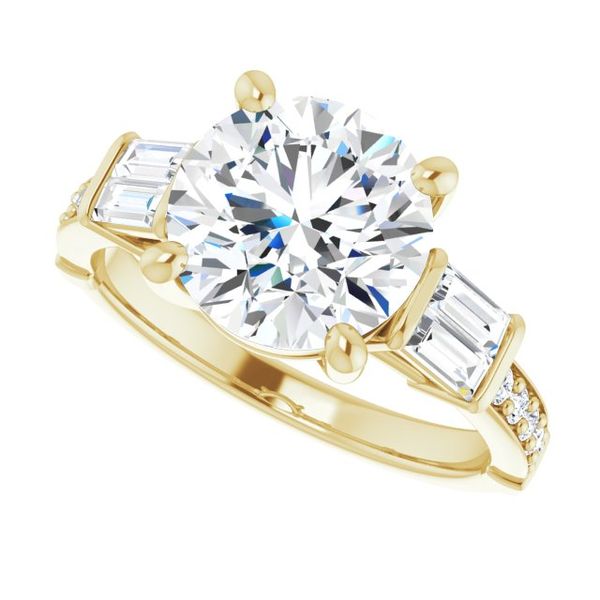 Baguette Accented Engagement Ring Image 5 Goldstein's Jewelers Mobile, AL