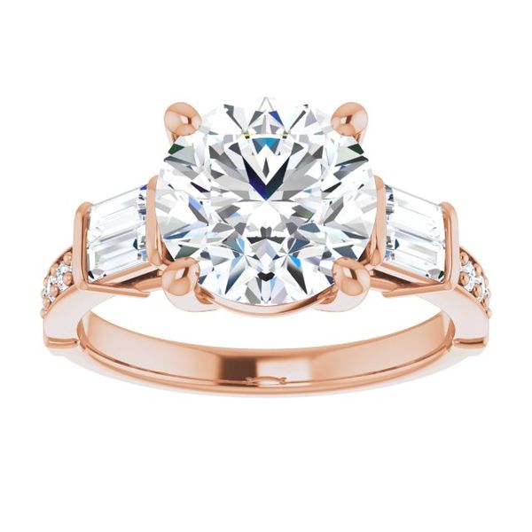Baguette Accented Engagement Ring Image 3 George & Company Diamond Jewelers Dickson City, PA
