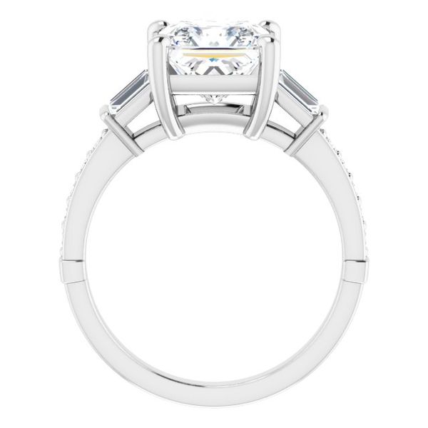 Baguette Accented Engagement Ring Image 2 Crown Jewelers Augusta, GA