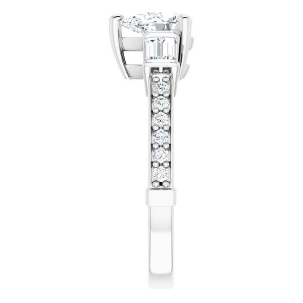 Baguette Accented Engagement Ring Image 4 Robison Jewelry Co. Fernandina Beach, FL