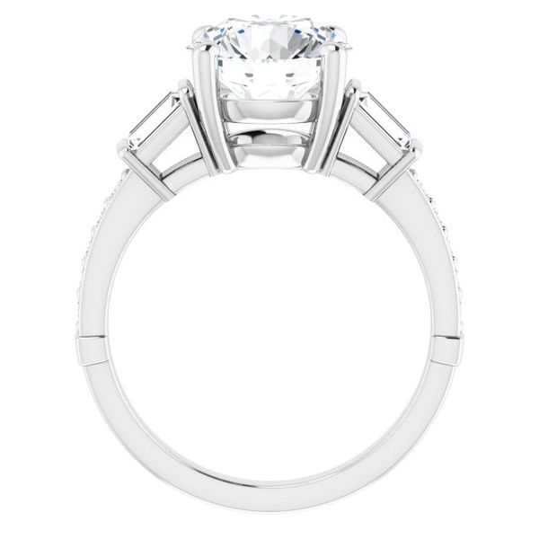 Baguette Accented Engagement Ring Image 2 George & Company Diamond Jewelers Dickson City, PA