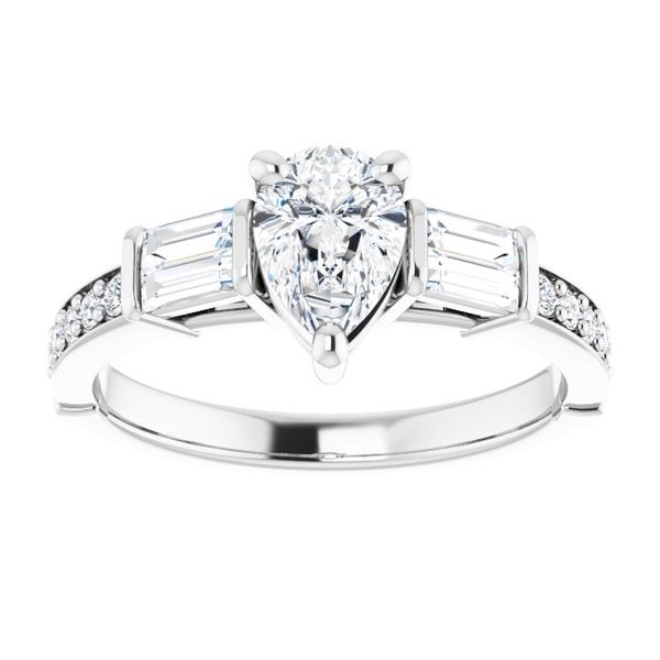 Baguette Accented Engagement Ring Image 3 Ballard & Ballard Fountain Valley, CA