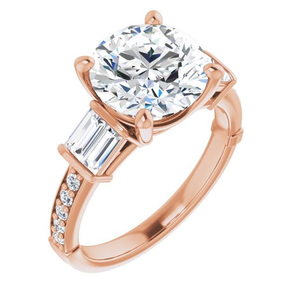 Baguette Accented Engagement Ring MurDuff's, Inc. Florence, MA