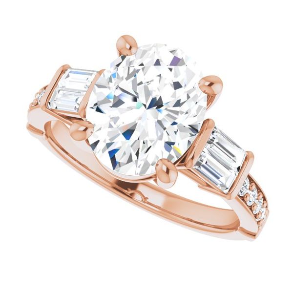 Baguette Accented Engagement Ring Image 5 Goldstein's Jewelers Mobile, AL