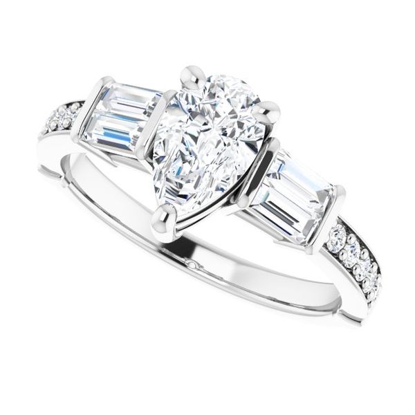 Baguette Accented Engagement Ring Image 5 Trinity Jewelers  Pittsburgh, PA