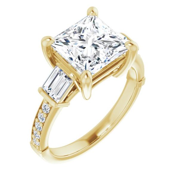 Baguette Accented Engagement Ring Crown Jewelers Augusta, GA