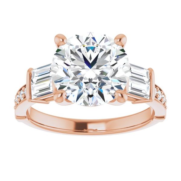 Baguette Accented Engagement Ring Image 3 Corinth Jewelers Corinth, MS