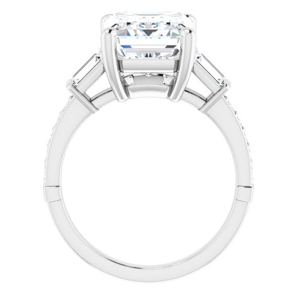 Baguette Accented Engagement Ring Image 2 Hingham Jewelers Hingham, MA