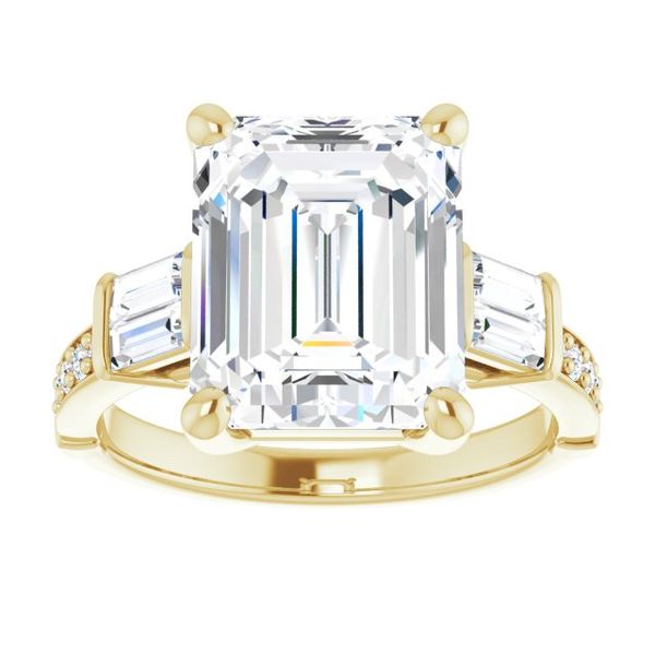 Baguette Accented Engagement Ring Image 3 Corinth Jewelers Corinth, MS