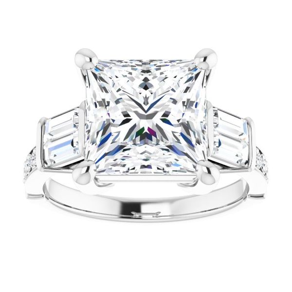 Baguette Accented Engagement Ring Image 3 Swede's Jewelers East Windsor, CT