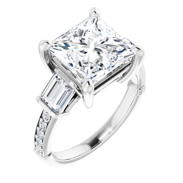 Baguette Accented Engagement Ring MurDuff's, Inc. Florence, MA