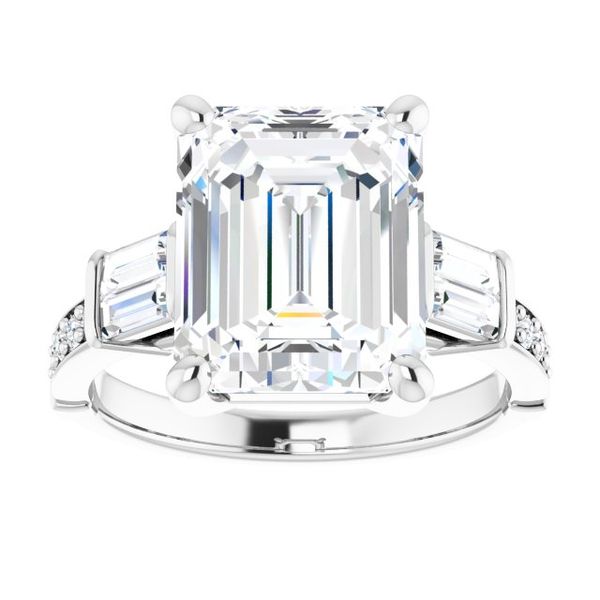 Baguette Accented Engagement Ring Image 3 Crown Jewelers Augusta, GA