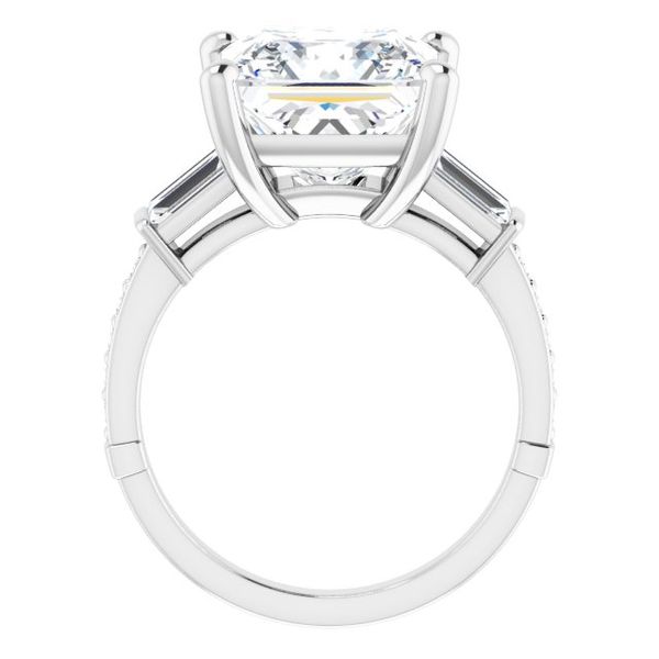 Baguette Accented Engagement Ring Image 2 The Ring Austin Round Rock, TX