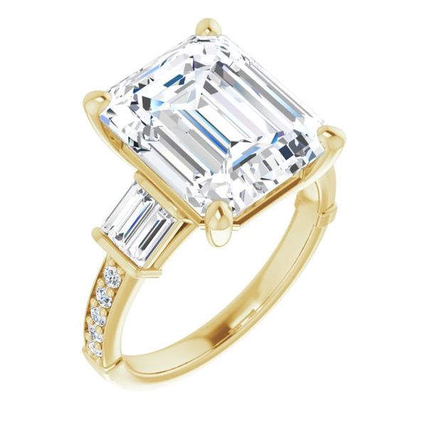 Baguette Accented Engagement Ring The Ring Austin Round Rock, TX