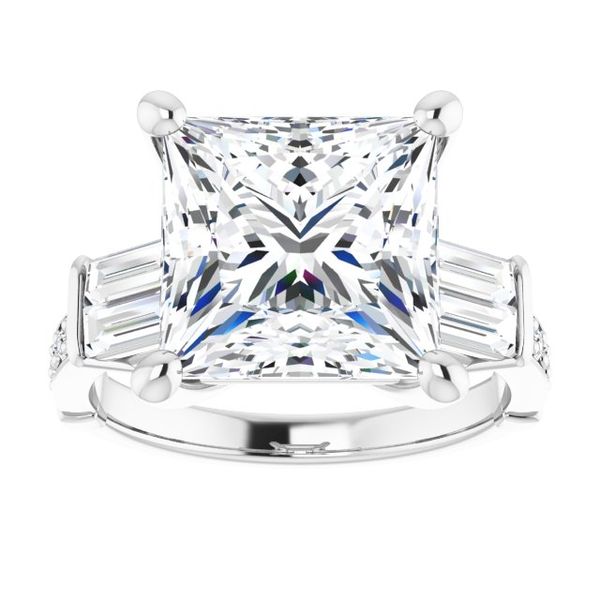 Baguette Accented Engagement Ring Image 3 Goldstein's Jewelers Mobile, AL