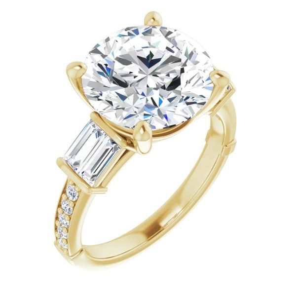 Baguette Accented Engagement Ring Blue Water Jewelers Saint Augustine, FL