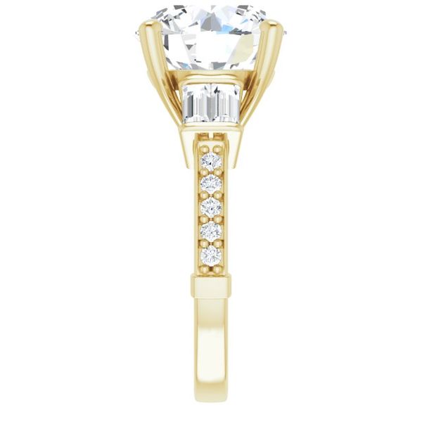 Baguette Accented Engagement Ring Image 4 Erica DelGardo Jewelry Designs Houston, TX