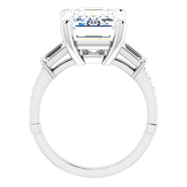Baguette Accented Engagement Ring Image 2 Hingham Jewelers Hingham, MA
