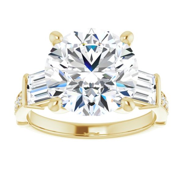 Baguette Accented Engagement Ring Image 3 Erica DelGardo Jewelry Designs Houston, TX