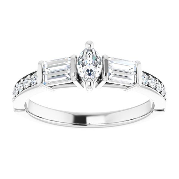 Baguette Accented Engagement Ring Image 3 Robison Jewelry Co. Fernandina Beach, FL