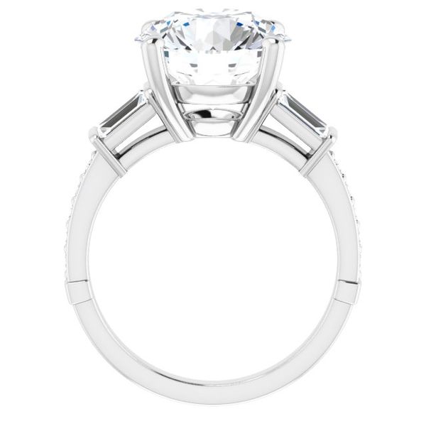 Baguette Accented Engagement Ring Image 2 Erica DelGardo Jewelry Designs Houston, TX