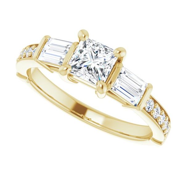 Baguette Accented Engagement Ring Image 5 MurDuff's, Inc. Florence, MA