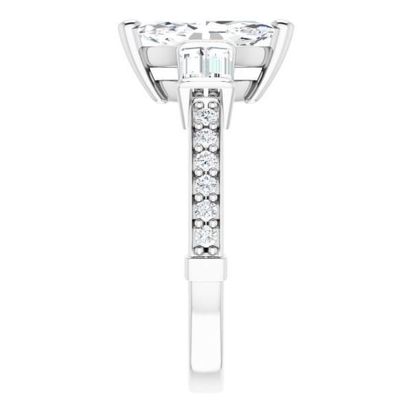 Baguette Accented Engagement Ring Image 4 Trinity Jewelers  Pittsburgh, PA