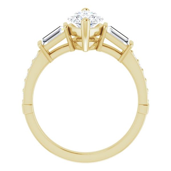 Baguette Accented Engagement Ring Image 2 Goldstein's Jewelers Mobile, AL