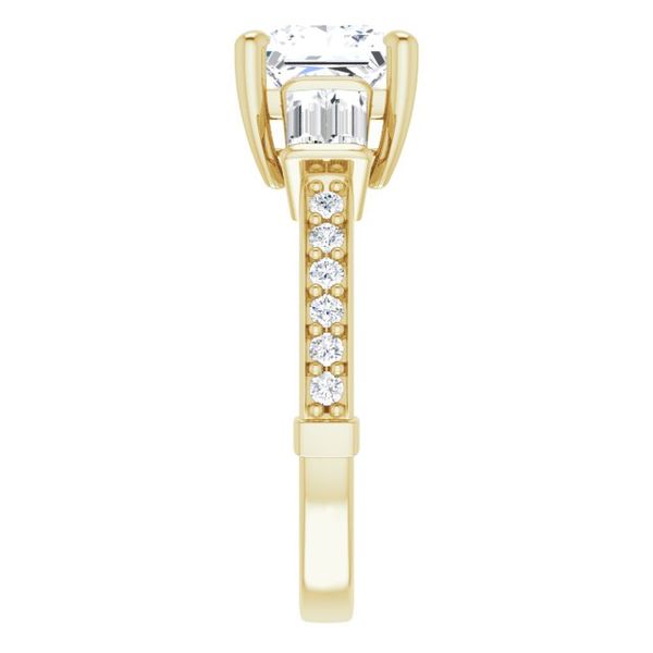 Baguette Accented Engagement Ring Image 4 Hingham Jewelers Hingham, MA