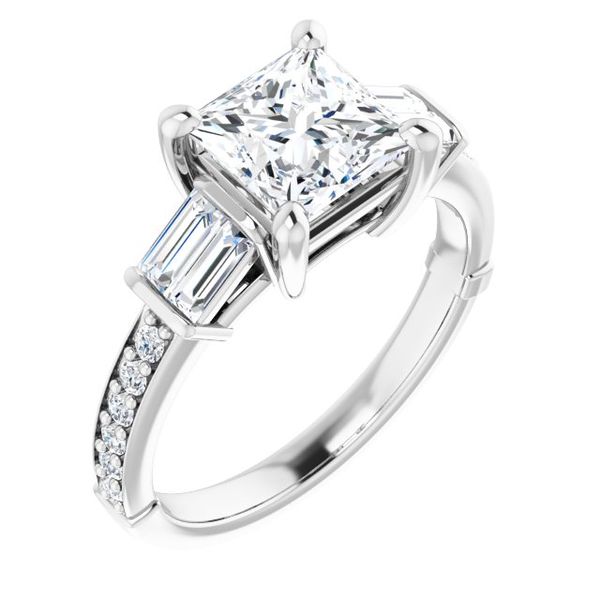 Baguette Accented Engagement Ring Paul Bensel Jewelers Yuma, AZ