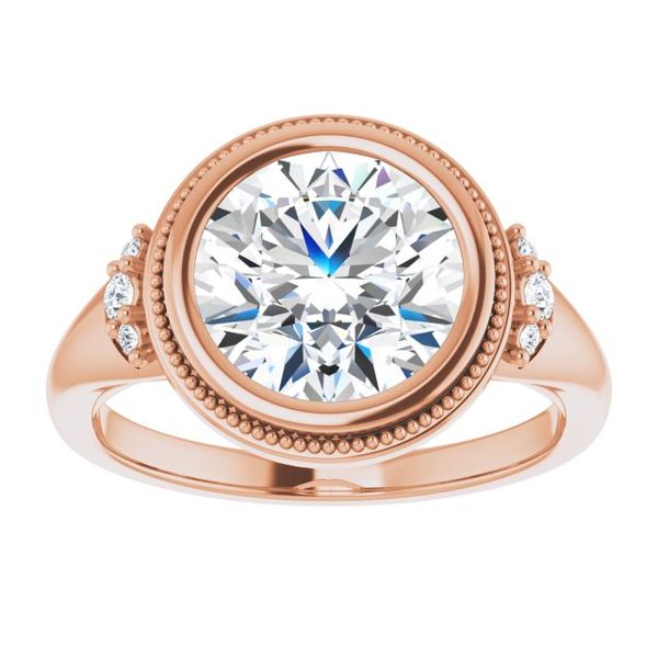 Bezel-Set Accented Engagement Ring Image 3 Natale Jewelers Sewell, NJ