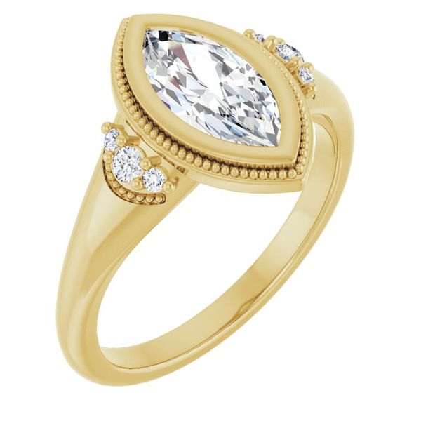 Bezel-Set Accented Engagement Ring H. Brandt Jewelers Natick, MA