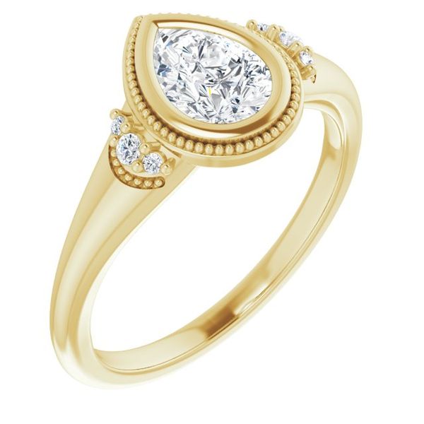 Bezel-Set Accented Engagement Ring H. Brandt Jewelers Natick, MA