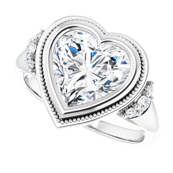 Bezel-Set Accented Engagement Ring Image 5 Leitzel's Jewelry Myerstown, PA