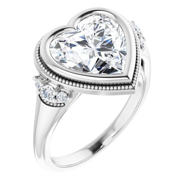 Bezel-Set Accented Engagement Ring MurDuff's, Inc. Florence, MA