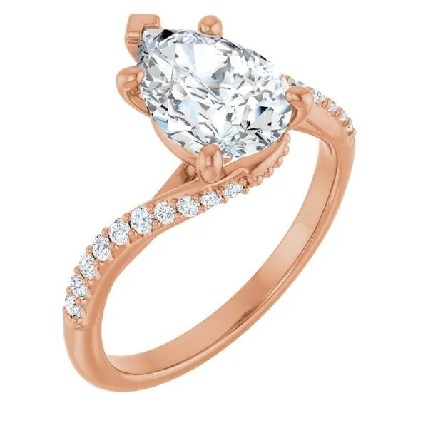 Accented Bypass Engagement Ring