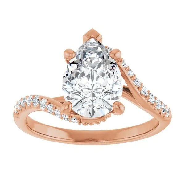 Accented Bypass Engagement Ring