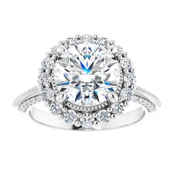 Halo-Style Engagement Ring Image 3 The Jewelry Source El Segundo, CA